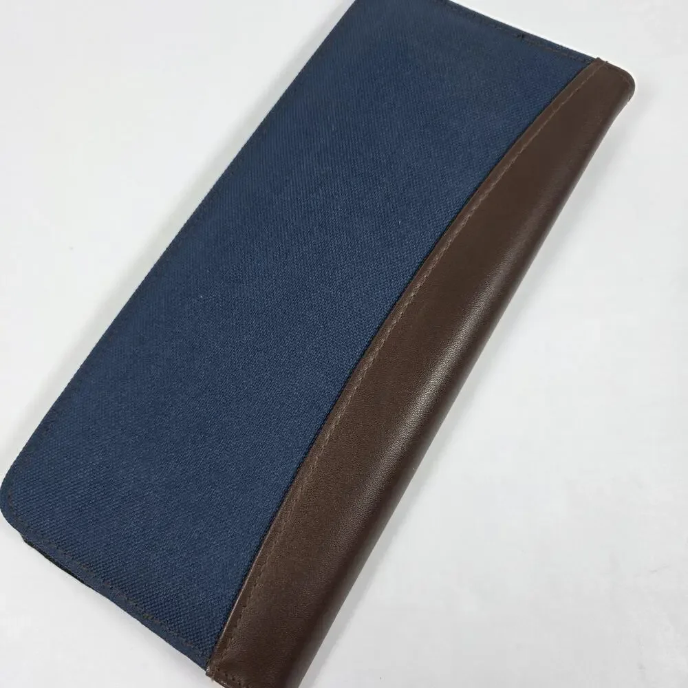 Vintage Business Card Holder Adtech Denim/faux leather Organizer multipage